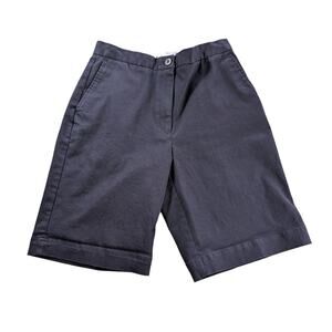 Tommy Hilfiger Womens Shorts Stretchy Navy Blue Size 8 Chino Y2K Flat Front